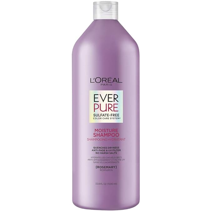 LOréal Paris EverPure Moisture Sulfate Free Shampoo for Color-Treated Hair, Rosemary, 33.8 Fl; Oz