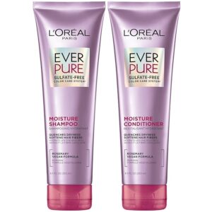 LOréal Paris Moisture Sulfate Free Shampoo and Conditioner Set, Hair Care for Color-Treated Hair with Rosemary Botanicals, EverPure, 1 Kit