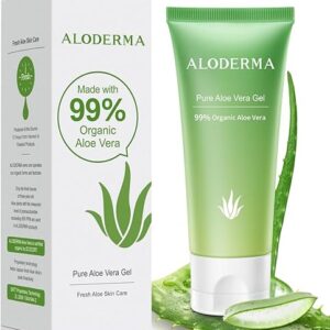 Aloderma 99% Organic Aloe Vera Gel for Face Made within 12 Hours of Harvest - Natural Hydrating Pure Aloe Vera for Soothing Skincare - Moisturizing Aloe Gel for Skin, Face, & Sensitive Skin, 4.02 oz
