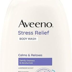 Aveeno Stress Relief Body Wash with Soothing Oat for Sensitive Skin, Lavender Body Wash to help you feel Calm and Relaxed, Sulfate-Free, 33 FL OZ