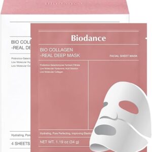 BIODANCE Bio-Collagen Real Deep Mask, Hydrating Overnight Hydrogel Mask, Pore Minimizing, Elasticity Improvement, 34g x16ea