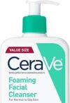 CeraVe Foaming Facial Cleanser, Daily Face Wash for Oily Skin with Hyaluronic Acid, Ceramides, and Niacinamide, Fragrance Free, 16 Fluid Ounce