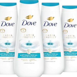 Dove Body Wash Care & Protect Antibacterial 4 Count For All Skin Types Protects from Dryness 20 oz