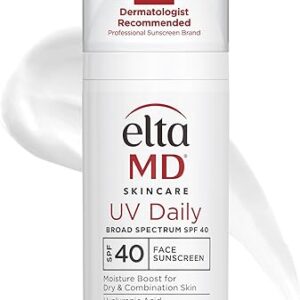 EltaMD UV Daily SPF 40 Face Sunscreen Moisturizer with Zinc Oxide, Daily Face Moisturizer with SPF, Sunscreen, 1.7 oz Pump