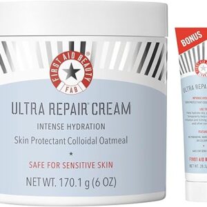 First Aid Beauty - Ultra Repair Cream, Intense Hydration Whipped Colloidal Oatmeal, Clinically Proven to Strengthen Skin Barrier in 7 Days & Helps Relieve Eczema, Luxury Moisturizer, 6 oz + Bonus, 2ct