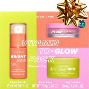 I DEW CARE Skin Care Set - Vitamin To Glow Pack | Niacinamide, Glass Skin Smoother, Vegan, Cruelty Free, Travel Size, Moisturizing Balm, For Dry Lips, Nourish and Hydrate, Illuminating