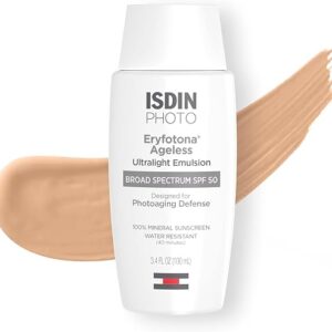 ISDIN Eryfotona Ageless Sunscreen Zinc Oxide and 100% Mineral Tinted Sunscreen SPF 50+