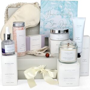Jasmyn & Greene Luxury Bath Gift Set for Women - 10 Relaxing Bath Spa Day Gifts for Women with Lavender Self Care Gifts for Mom, Home Spa Gift Baskets for Women, Birthday Gifts for Women