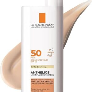 La Roche-Posay Anthelios Tinted Sunscreen SPF 40+, Broad Spectrum SPF + Antioxidants, Titanium Dioxide & Zinc Oxide Sunscreen, 4 Flexible Shades With No White Cast, Oil Free & Oxybenzone Free