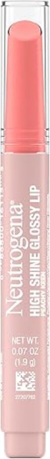 Neutrogena High Shine Glossy Lip with Maracuja Oil + Vitamins & Antioxidant Vitamin E, Nourishing Glossy Lip, Non-Retractable, Pigmented For Buildable Color, Peachy Keen, 0.07 oz