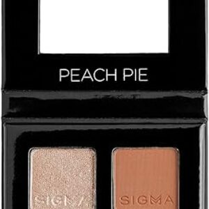Sigma Beauty Quad Eyeshadow Palette – Makeup Eyeshadow Quad with a Buttery Soft Formula and Buildable, Blendable Shades for a Flawless Eye Look, Designed for All Day Wear (Peach Pie)