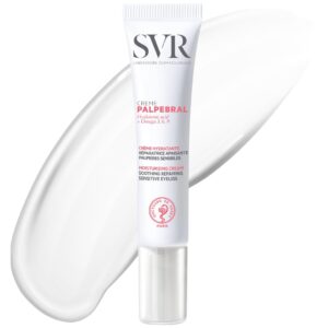 SVR Palpebral Eyelid Cream. Hyaluronic Acid & Shea Butter Ultra-Soothing Cream for Extremely Dry, Itchy & Sensitive Skin Prone to Irritations. Steroid-free, Fragrance-free Formula, 0.5 fl.oz