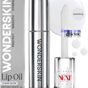 Wonderskin Lip Oil - Lip Rehab Serum Oil, Hydrating and Moisturizing Clear Serum for Dry Lips - Natural, Vegan and Non-sticky (Clear)
